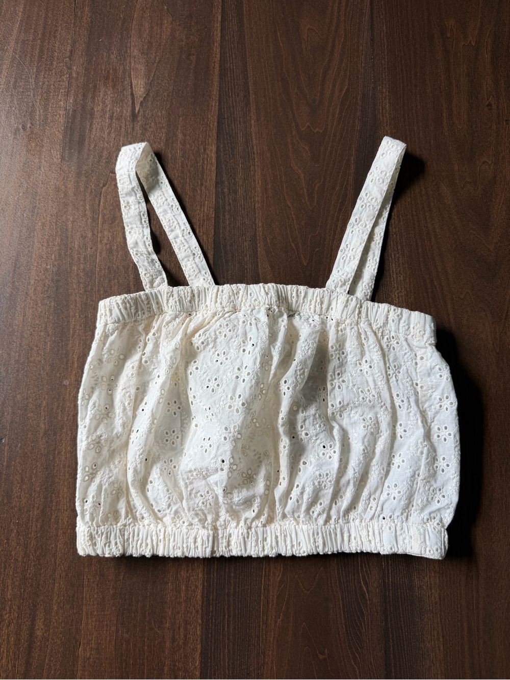 Madewell White Eyelet Cropped Tank